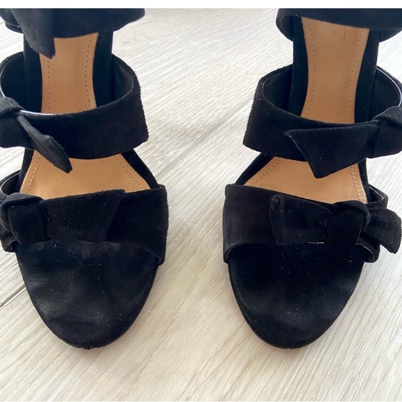 Schutz Black Suede Miranda Bow Heels - Picture 7 of 13